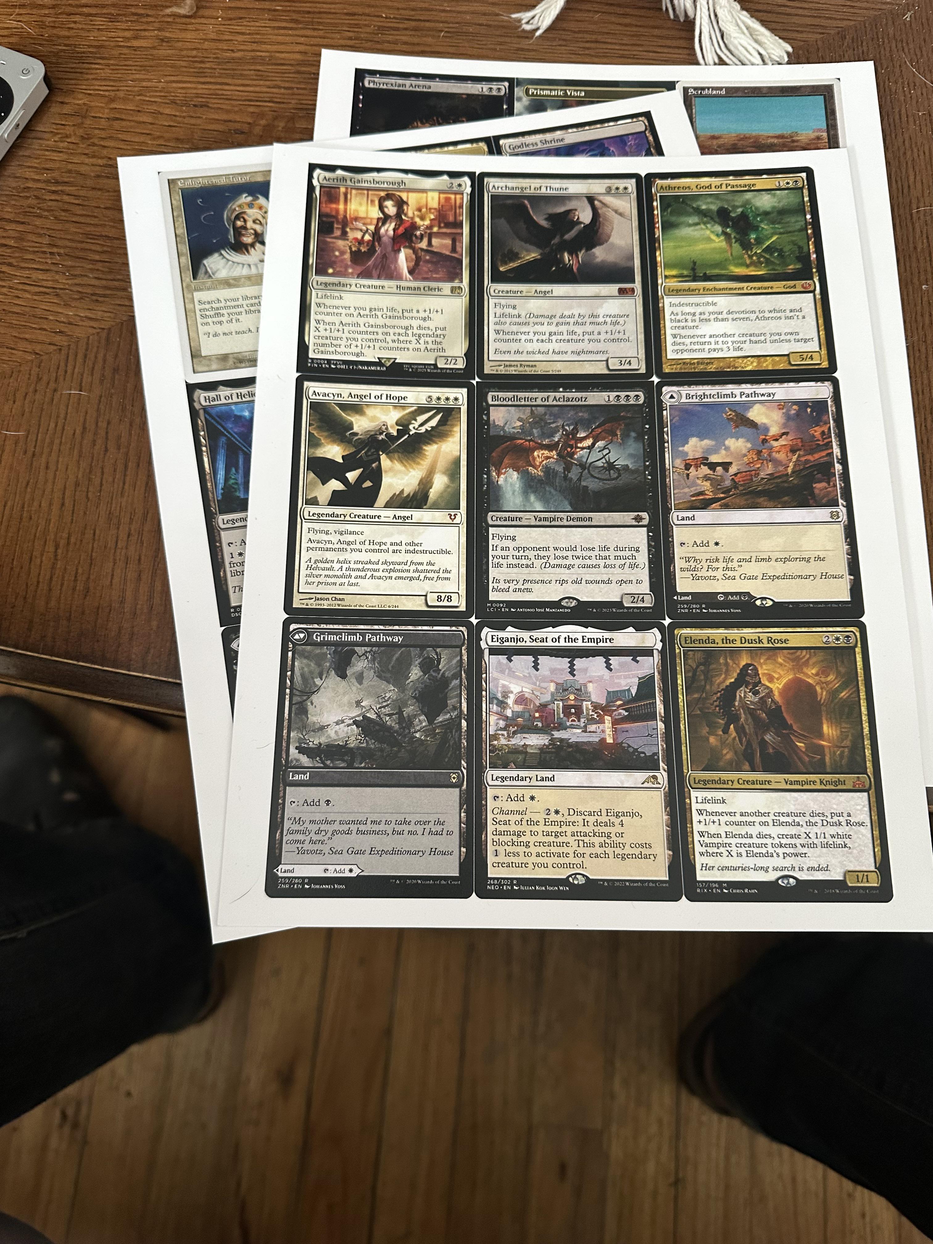 Magic proxy sheets printed at Staples on thicker cardstock