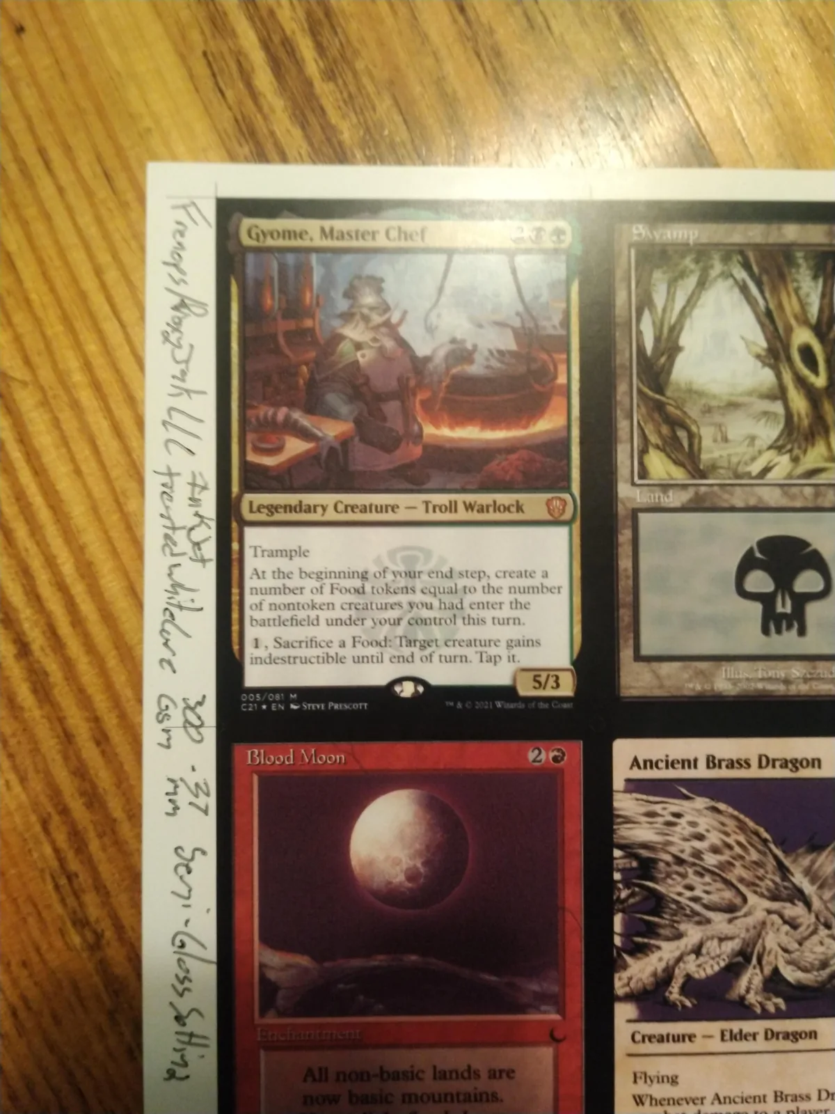 Printed MTG proxy on treated white core semi-gloss paper