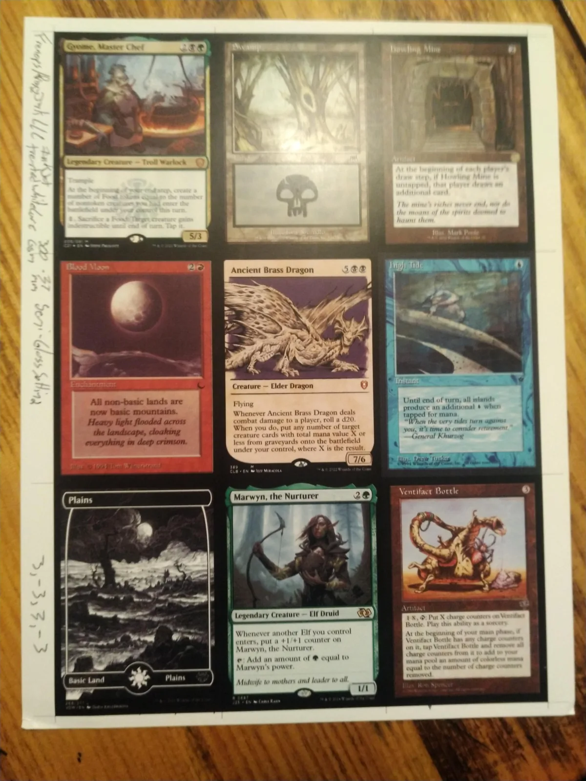 Treated inkjet white core semi-gloss MTG proxy paper test