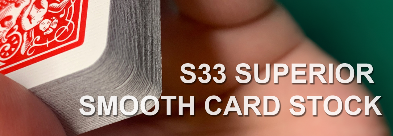 Close-up of S33 smooth card stock from NotMPC